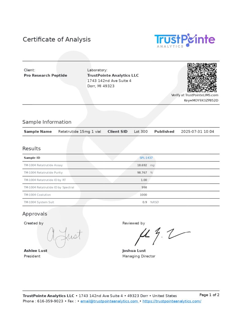 Cagrilintide — Batch SPL-1437